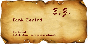 Bink Zerind névjegykártya